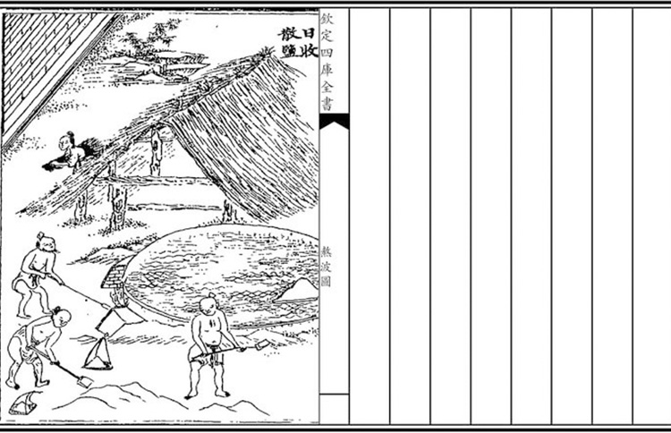 《熬波图》第四十六 日收散盐图 